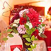 テーブルのお花は、ドイツフローリスト　河合美季さんの作品です